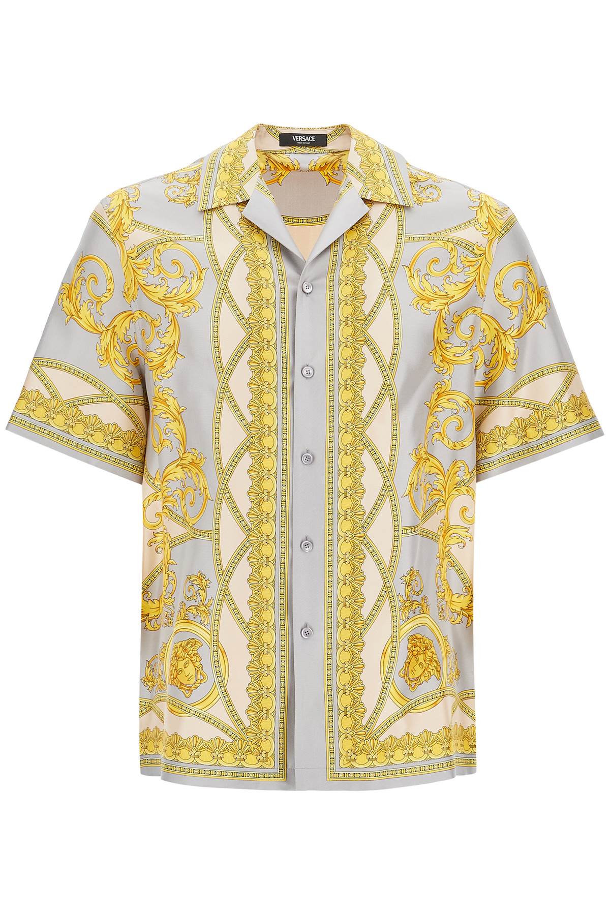 Versace 'printed silk bowling shirt from the gods' collection