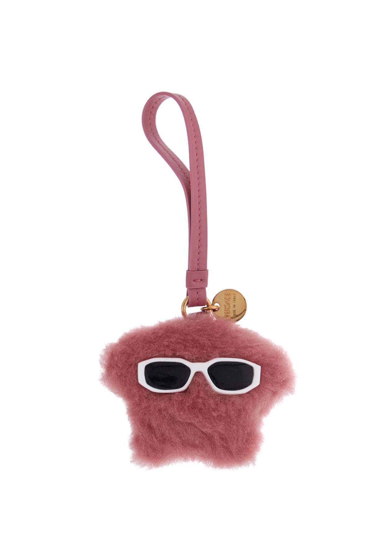 Versace charm stella rosa fragola in shearling con medusa