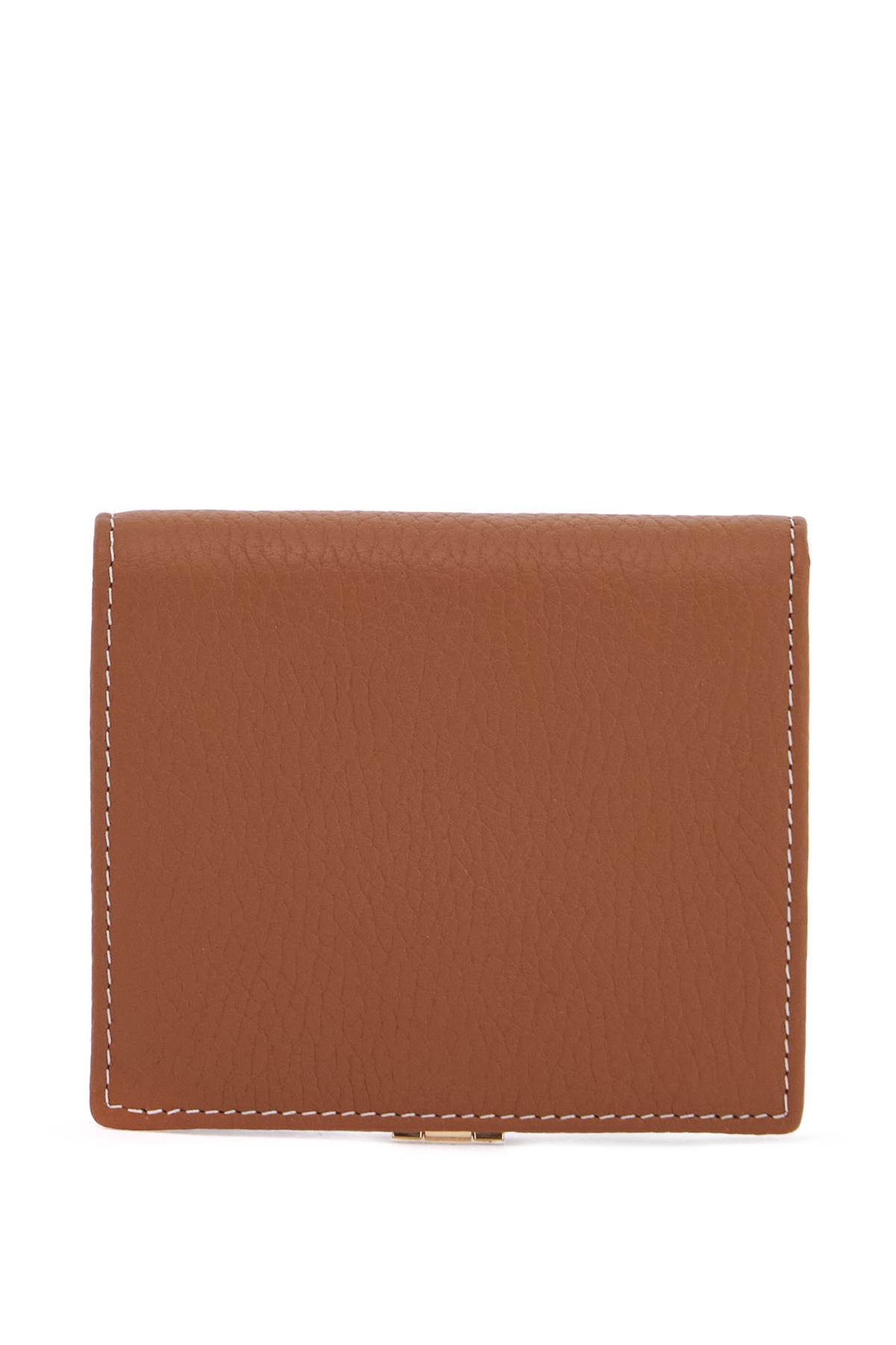 Strathberry brown calfskin crescent wallet