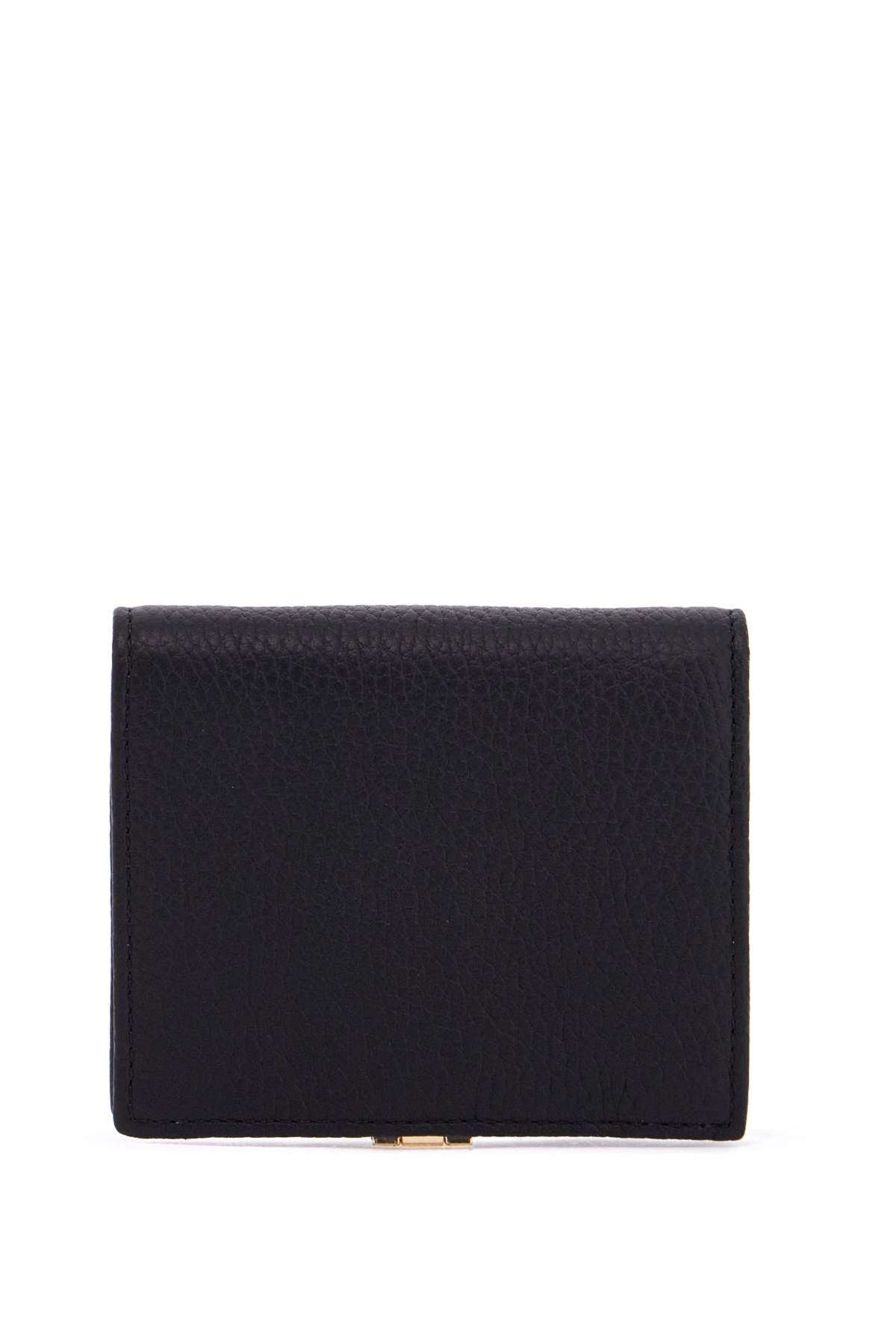 Strathberry crescent wallet in black calfskin with zip pocket