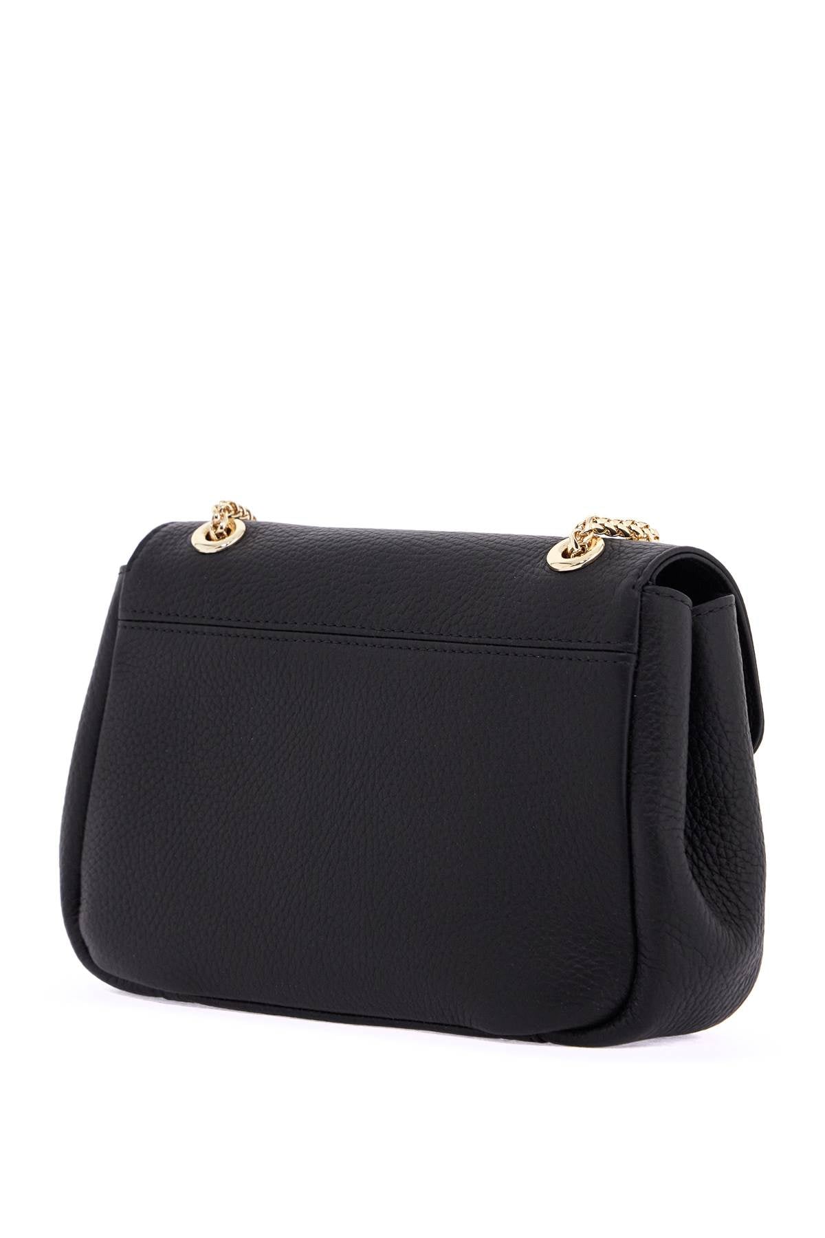 Strathberry black calfskin mini bag with gold chain