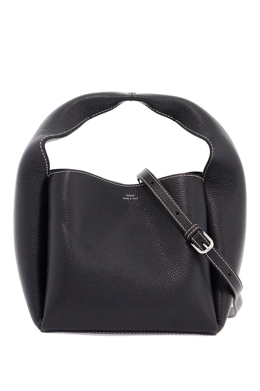 Toteme black calfskin bucket bag with adjustable shoulder strap