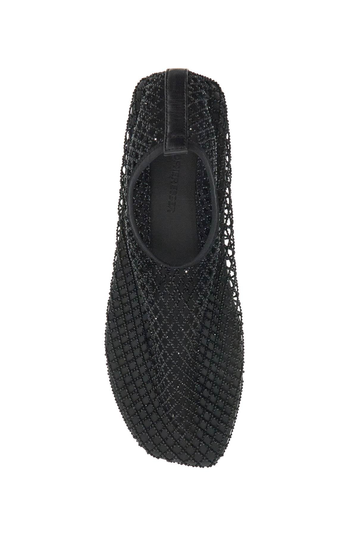 Christopher Esber mesh ballerina flats with micro crystals