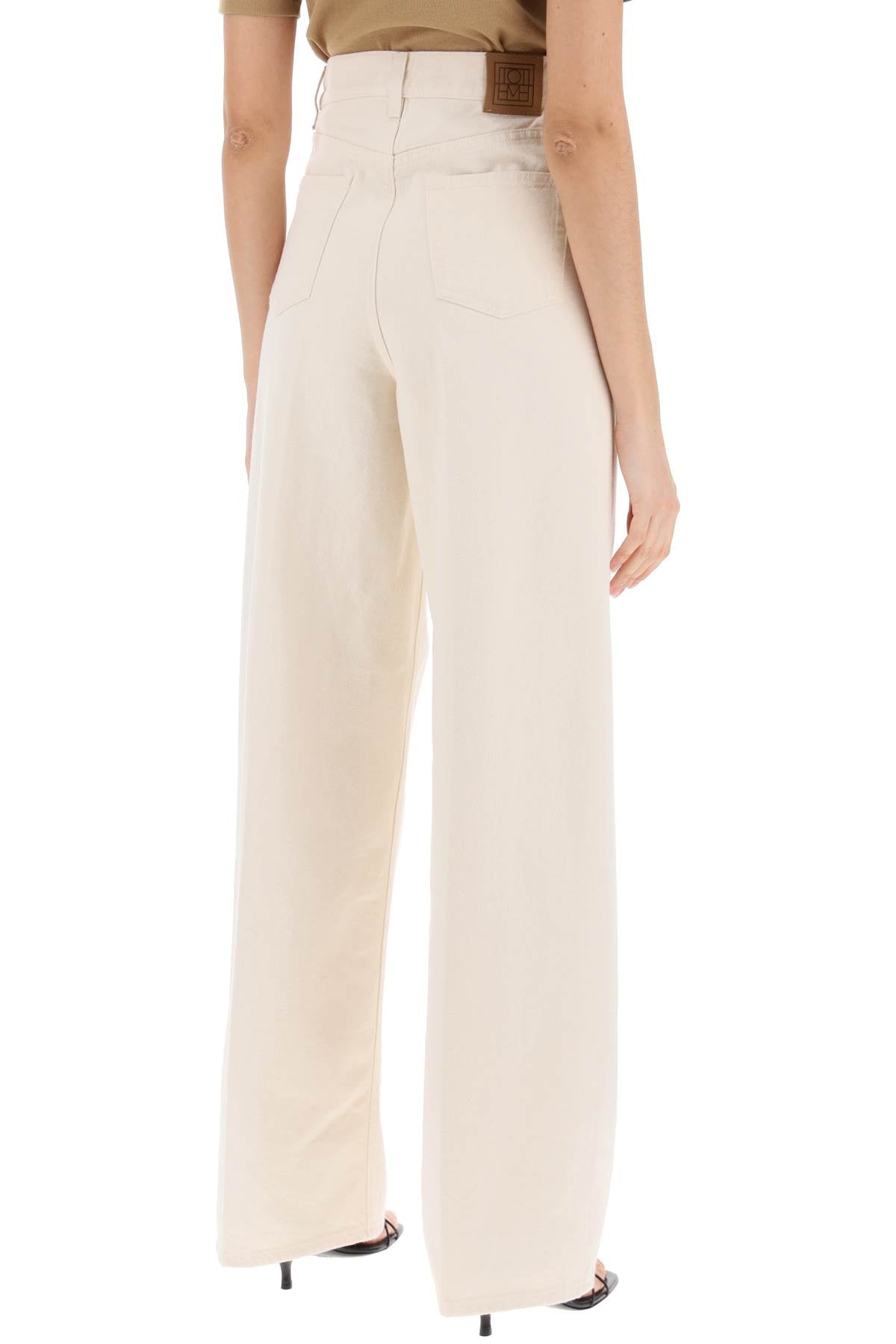 Toteme organic cotton wide leg jeans.