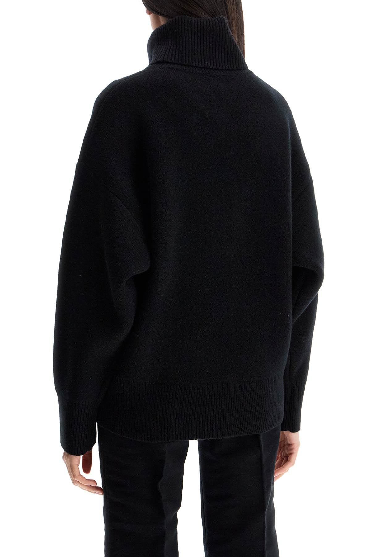 Toteme black rws wool and cashmere turtleneck sweater