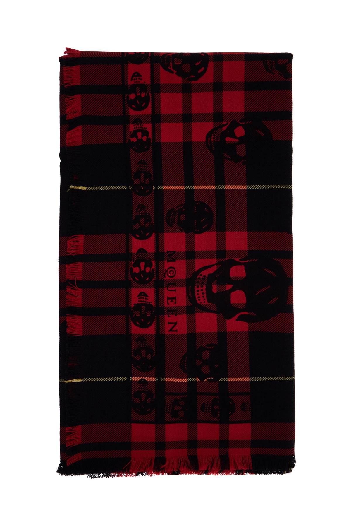 Alexander Mcqueen tartan wool skull scarf in