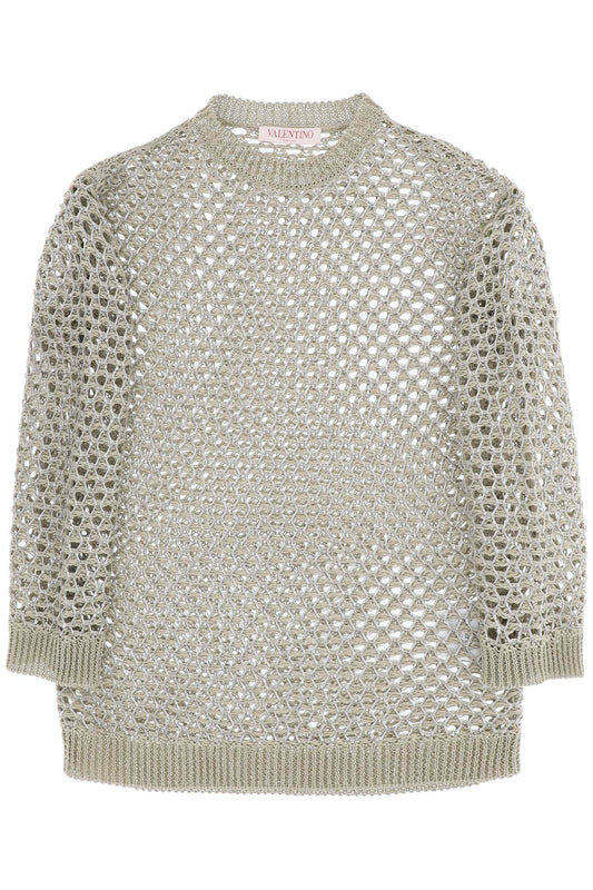 Valentino Garavani "mesh knit pullover with sequins embell