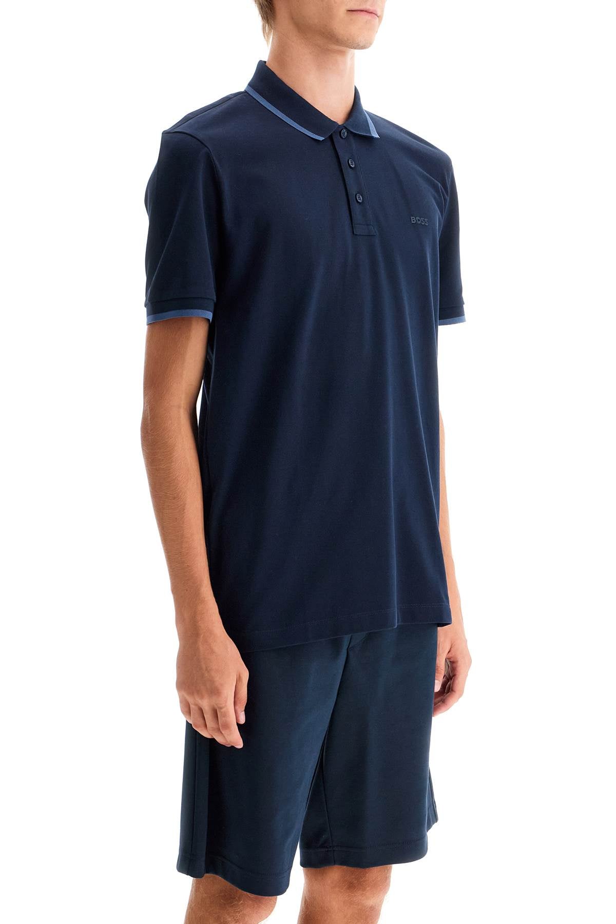 Boss polo shirt with contrasting edges