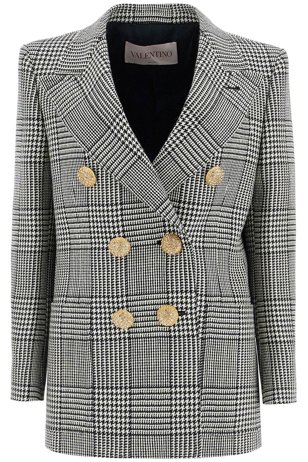 Valentino Garavani double-breasted pied de poule wool bl