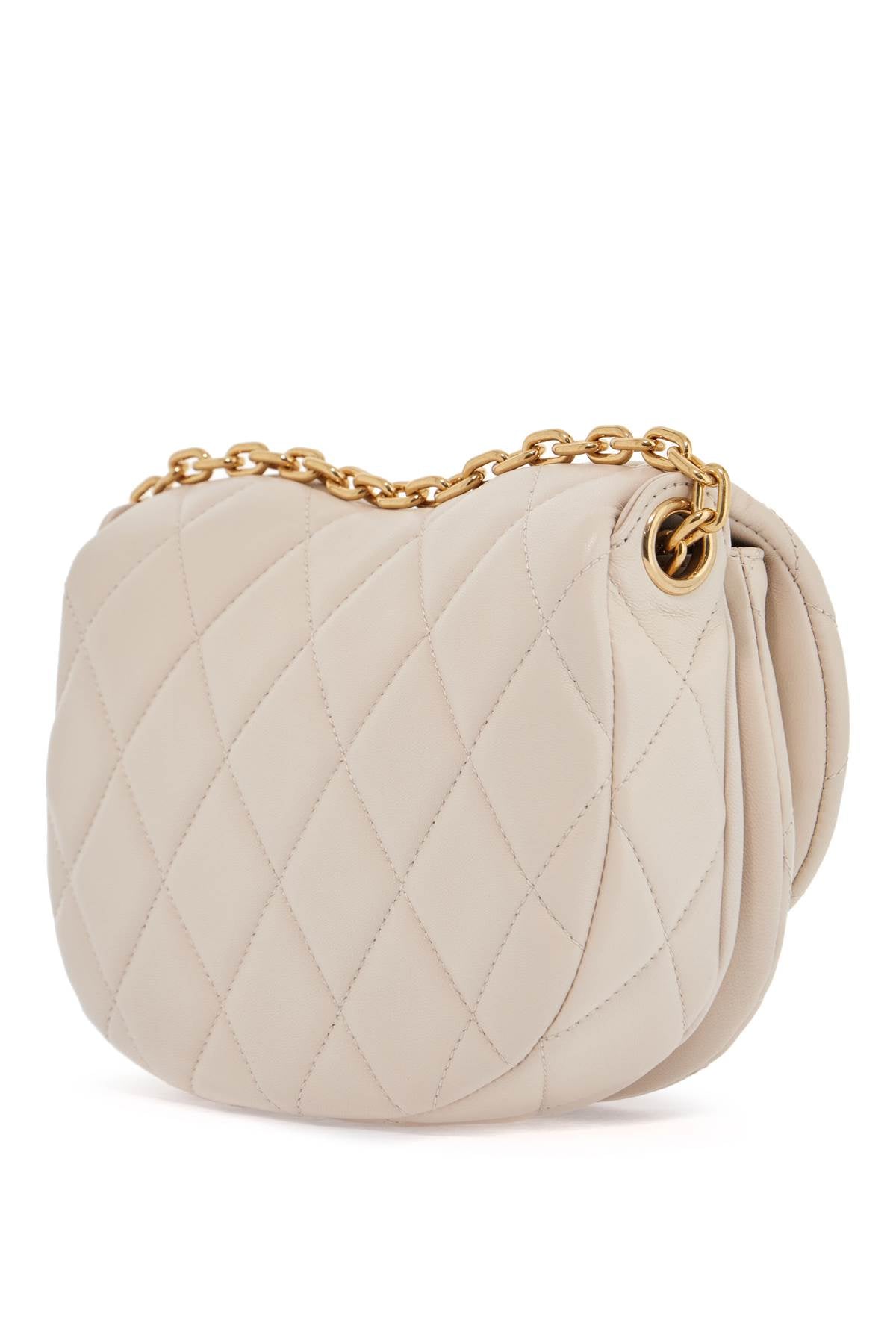 Burberry small beige quilted lambskin bag with golden chain