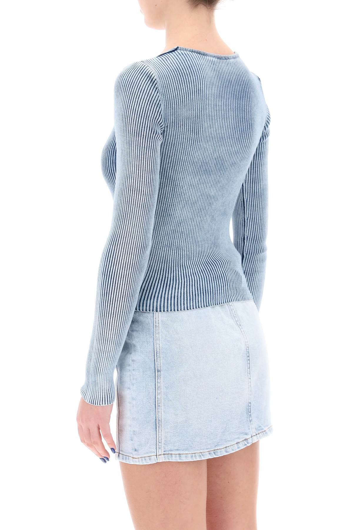 Diesel m-teri ribbed sweater with logo plaque