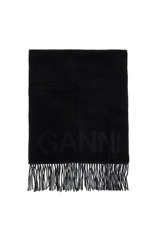 Ganni logo lettering scarf