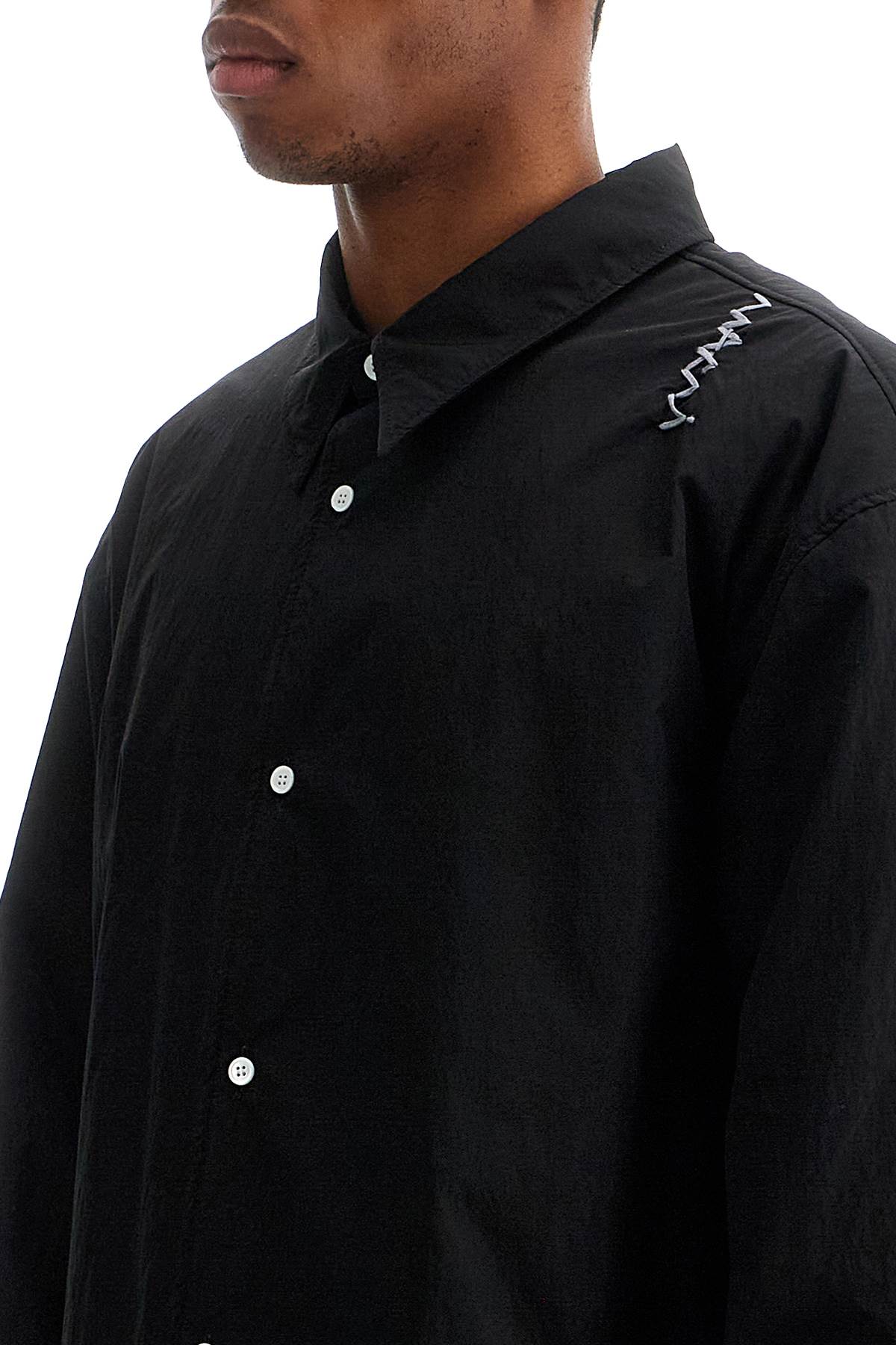 Marni padded overshirt with embroidered logo