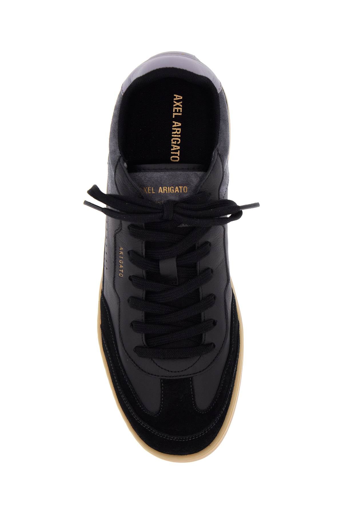 Axel Arigato black low sneakers in eco-friendly leather and suede with beige sole