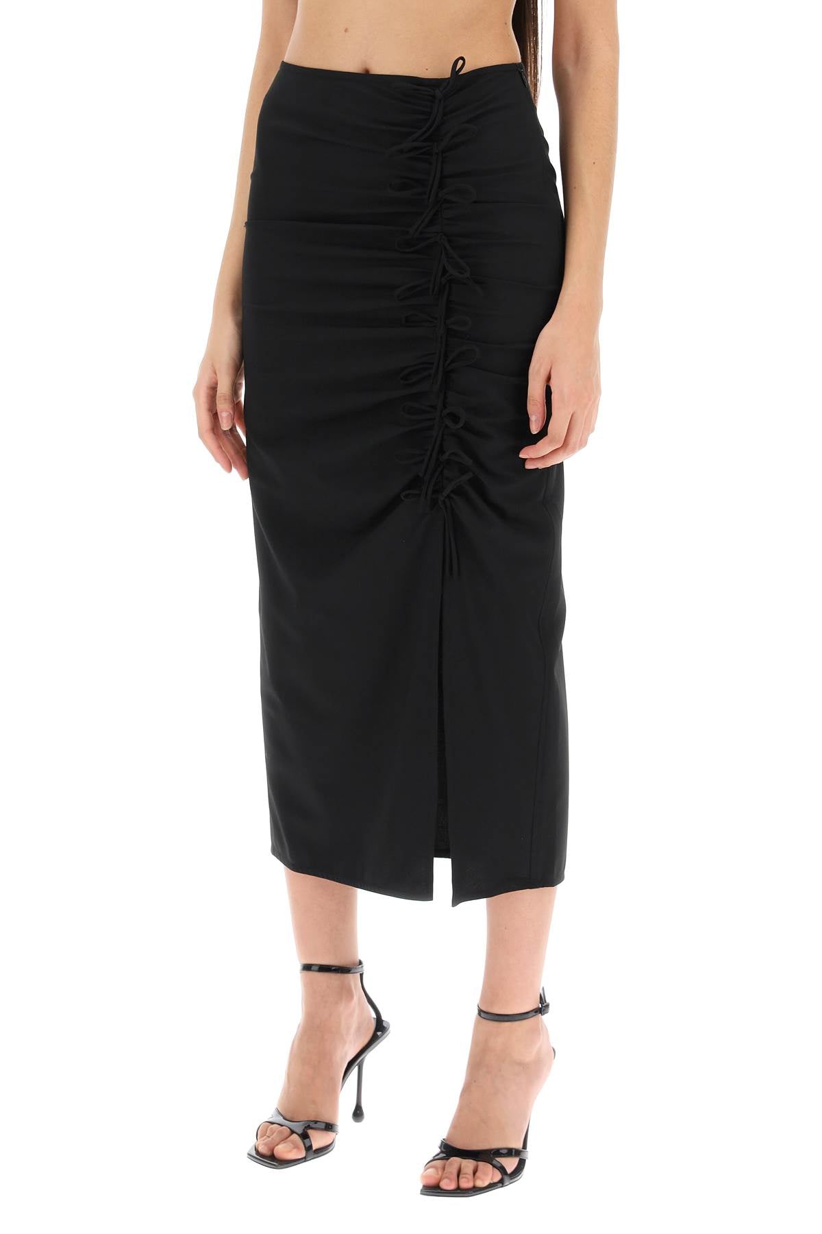 Ganni midi skirt with ornamental bows