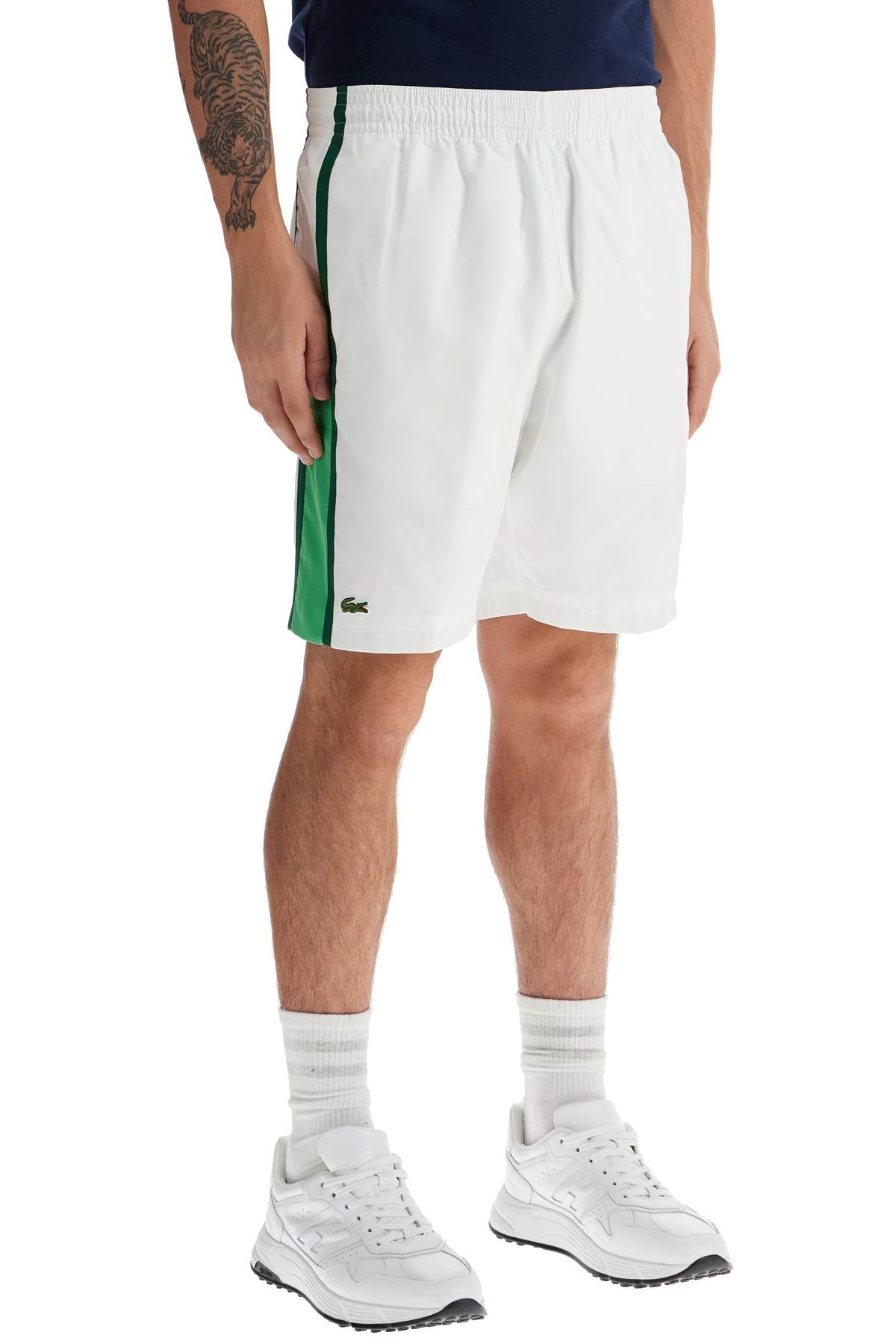 Lacoste sporty color block bermuda shorts