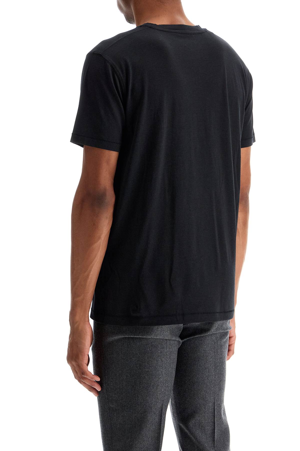 Tom Ford t-shirt in lyocell e cotone nero girocollo