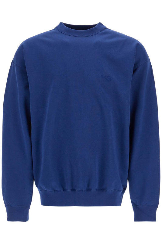 Y-3 blue cotton crewneck sweatshirt for men