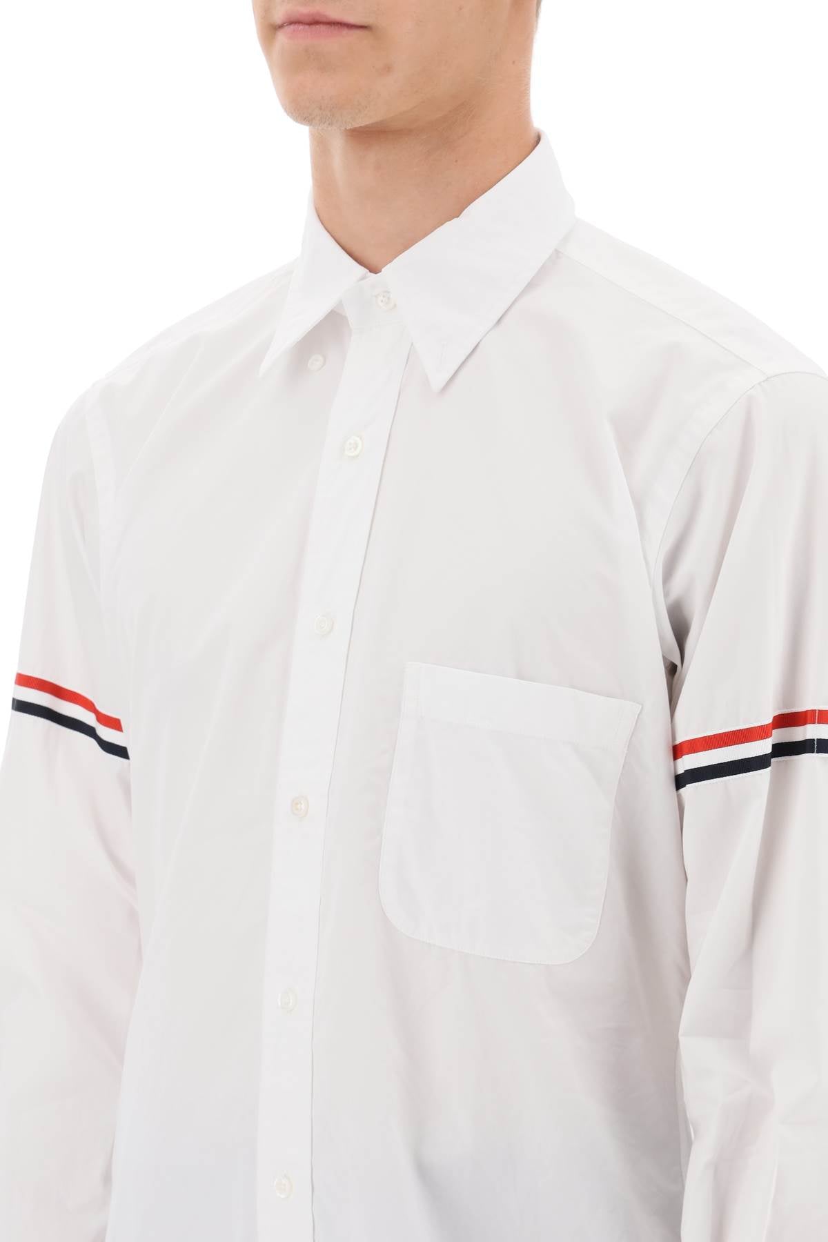 Thom Browne oxford button-down shirt with rwb armbands