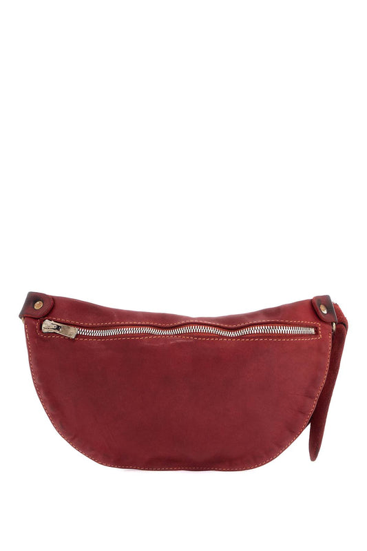 Guidi small red leather crossbody bag made from high-quality horsehide