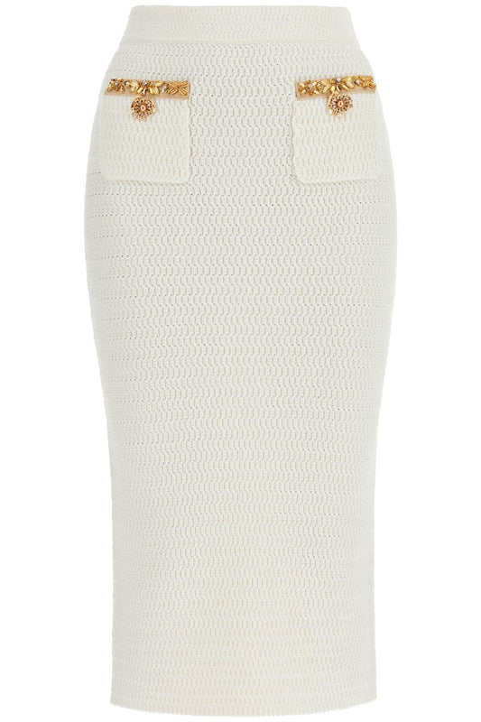 Self Portrait 'knitted lurex midi skirt