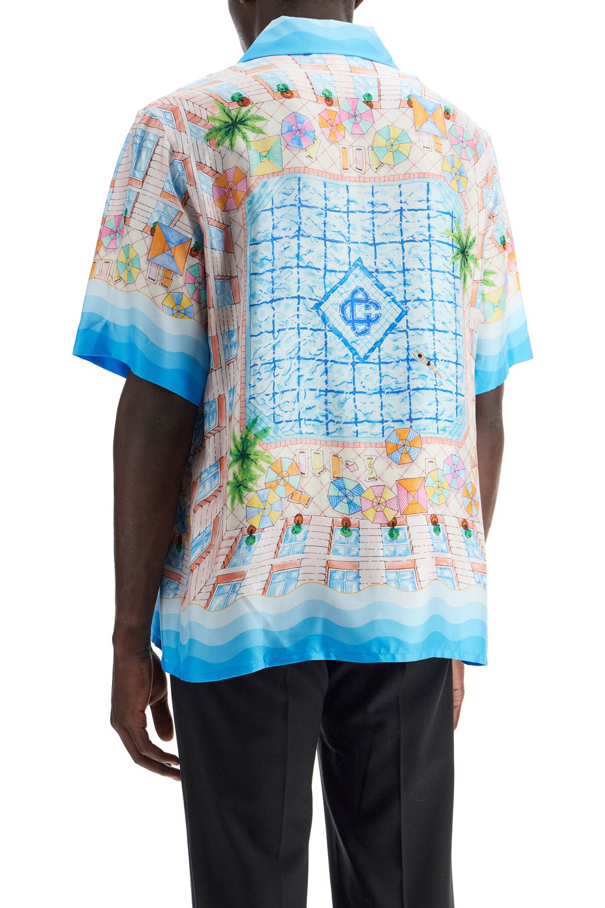 Casablanca short-sleeved silk shirt