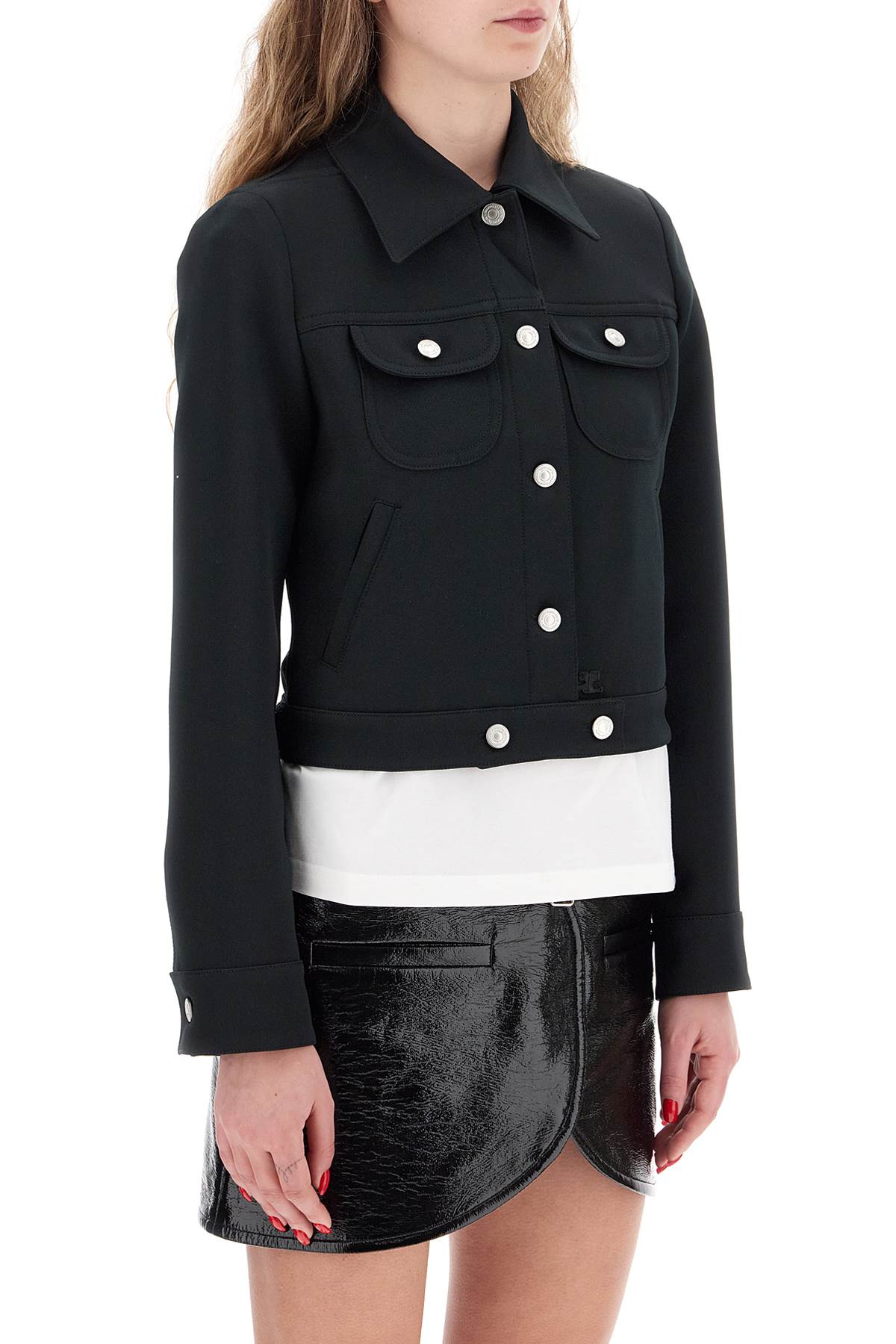 Courreges twill trucker jacket in