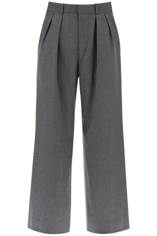 Wardrobe.Nyc wide leg flannel trousers for men or